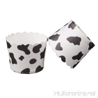Enerhu 50 Pack Paper Baking Cup Cupcake Cups Cake Cups Cupcake Liners Disposable Oven-safe Food Grade Round Cow Pattern - B07DWPHVQ3